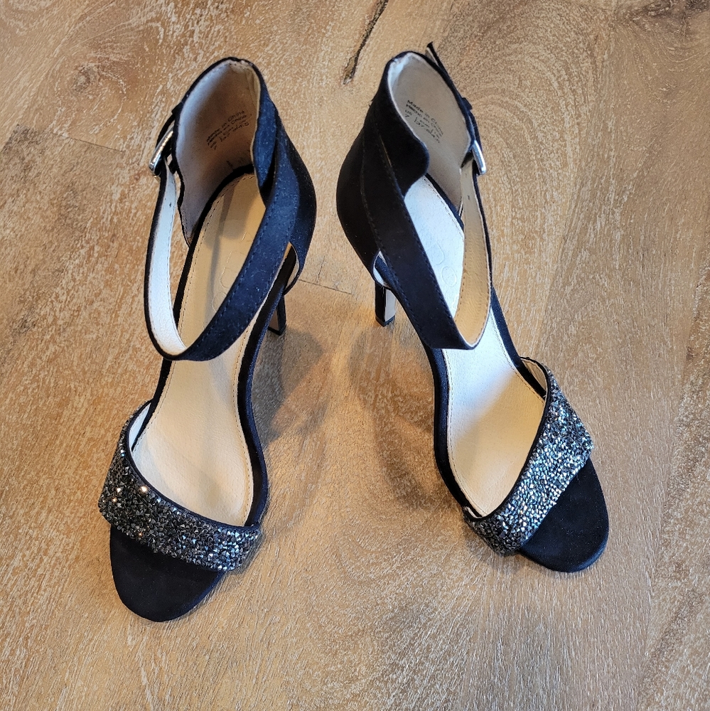 Aldo Black Studded Heel Sandal Size 7